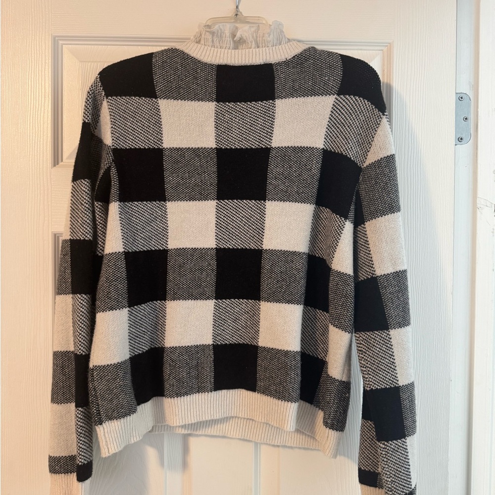 Anthropology Black and White Checkered Women's Sweater - Picture 4 of 5